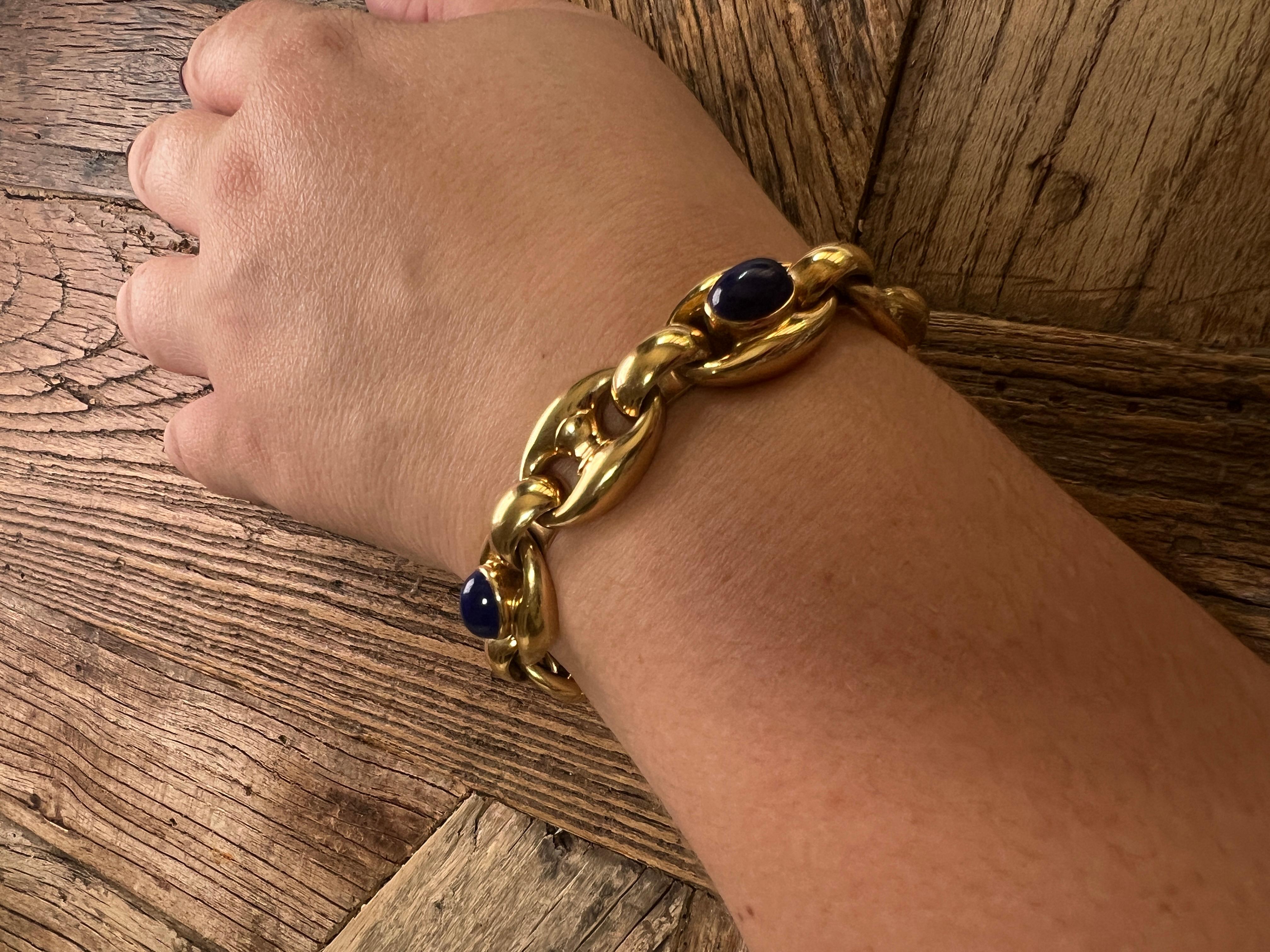 Un bracelet en or jaune 18 carats et lapis-lazuli de M. Rosa pour Fasano. en vente 8