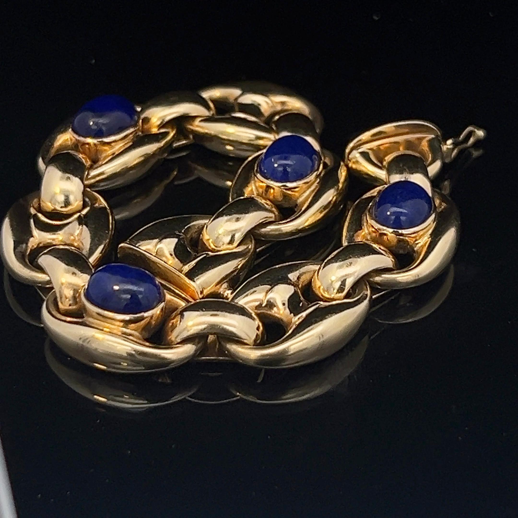 Un bracelet en or jaune 18 carats et lapis-lazuli de M. Rosa pour Fasano. en vente 2