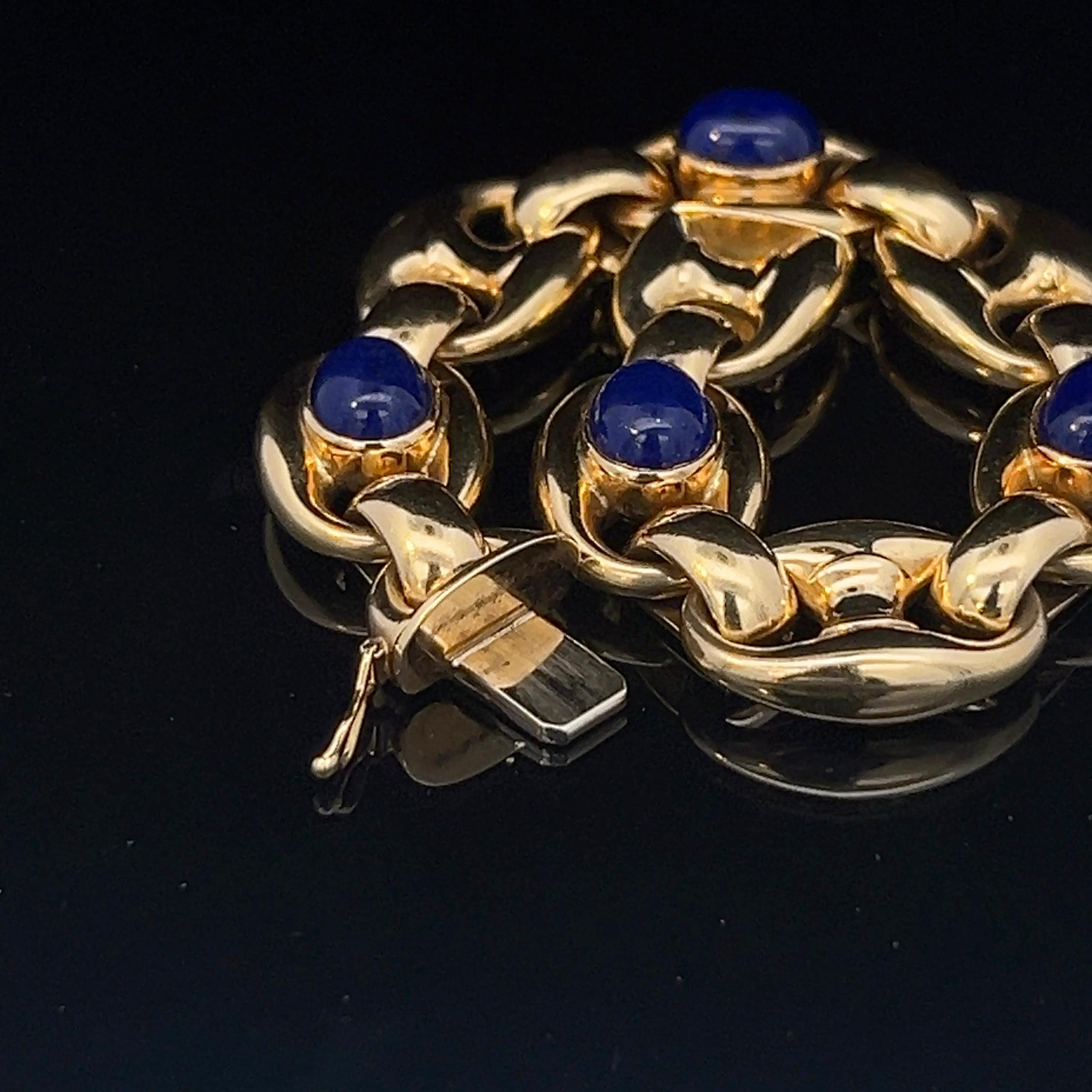 Un bracelet en or jaune 18 carats et lapis-lazuli de M. Rosa pour Fasano. en vente 3