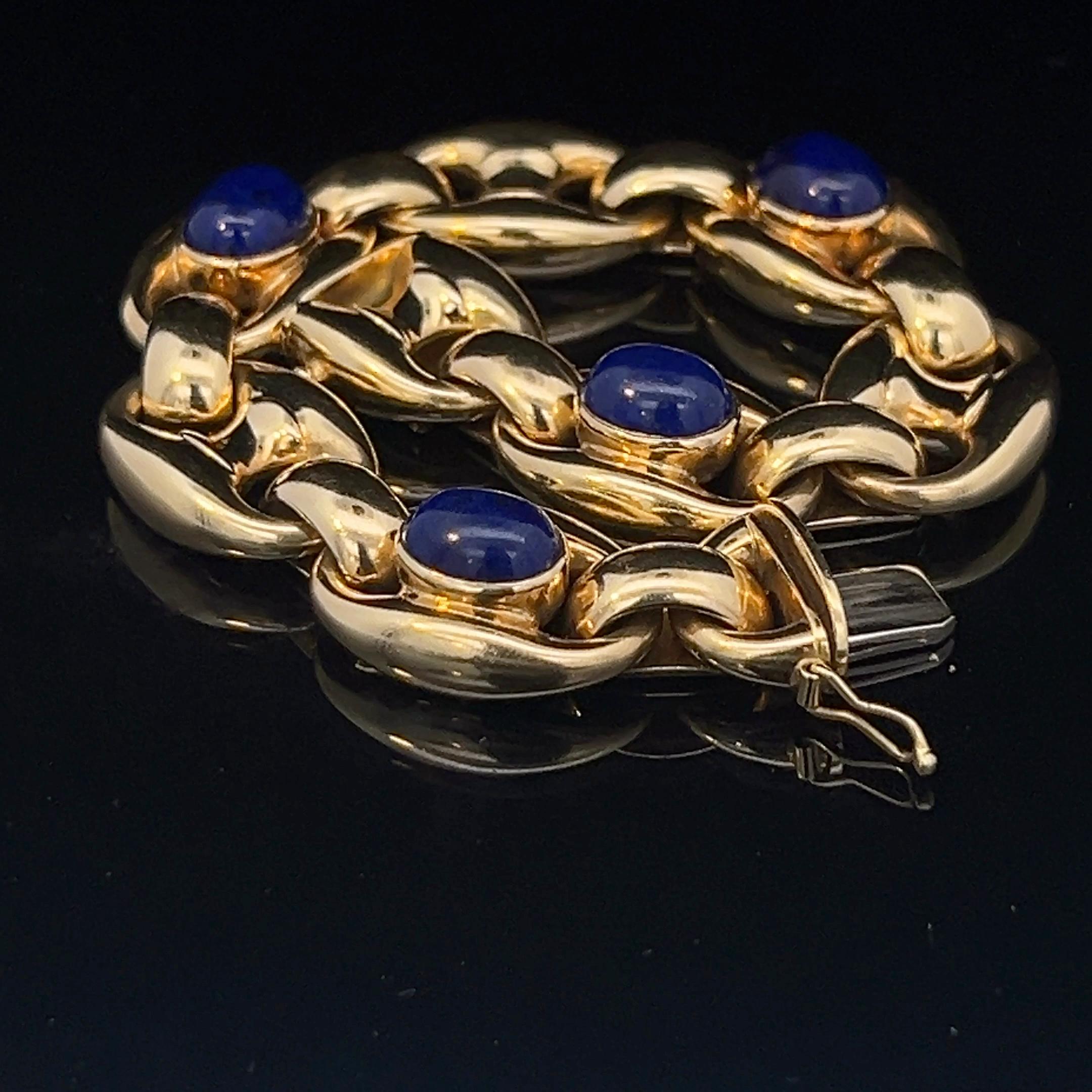 Un bracelet en or jaune 18 carats et lapis-lazuli de M. Rosa pour Fasano. en vente 4