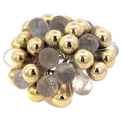 Vintage An 18k yellow gold and rock crystal ring by Claudio Boncompagni