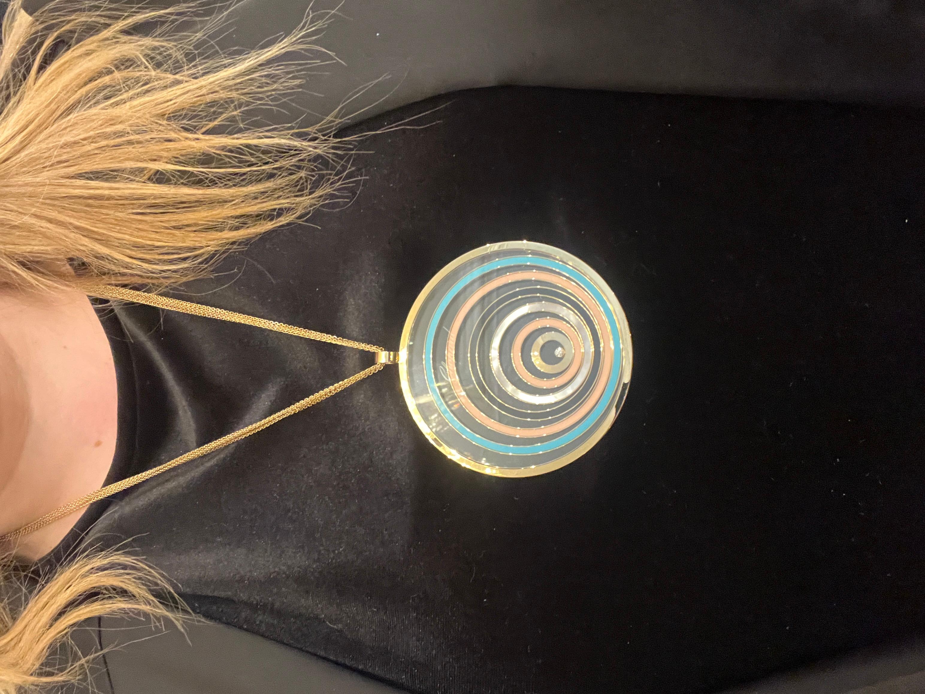 Pendentif Happy Spirit en or jaune 18 carats et longue chaîne de Chopard en vente 4
