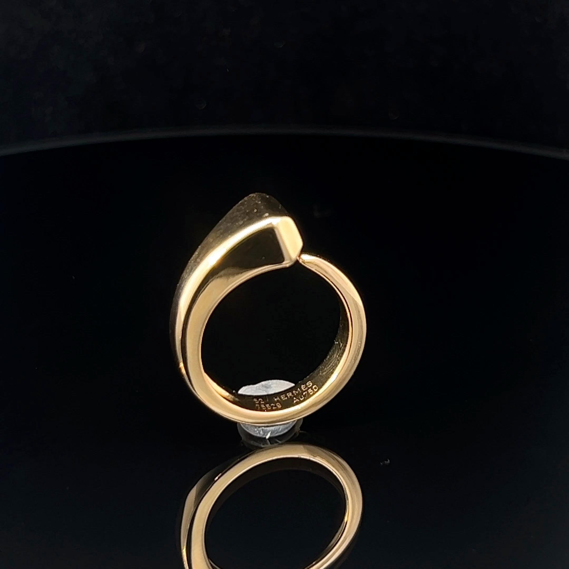 An 18k yellow gold nail ring by Hermès. For Sale 12