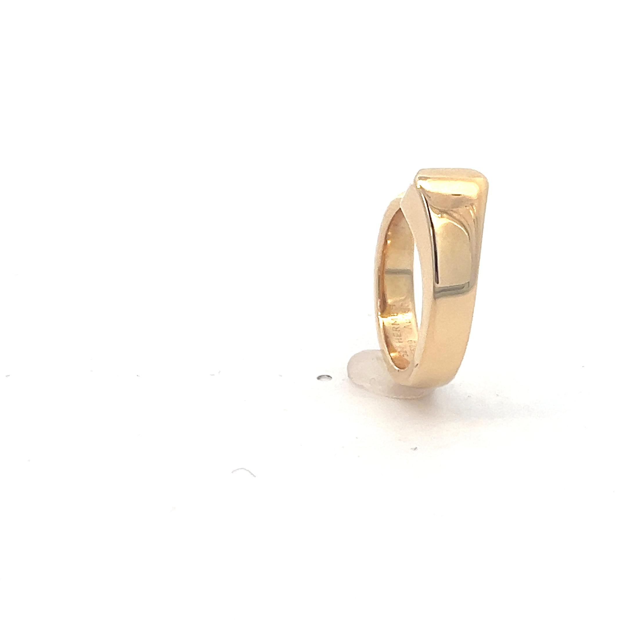Women's or Men's An 18k yellow gold nail ring by Hermès. For Sale
