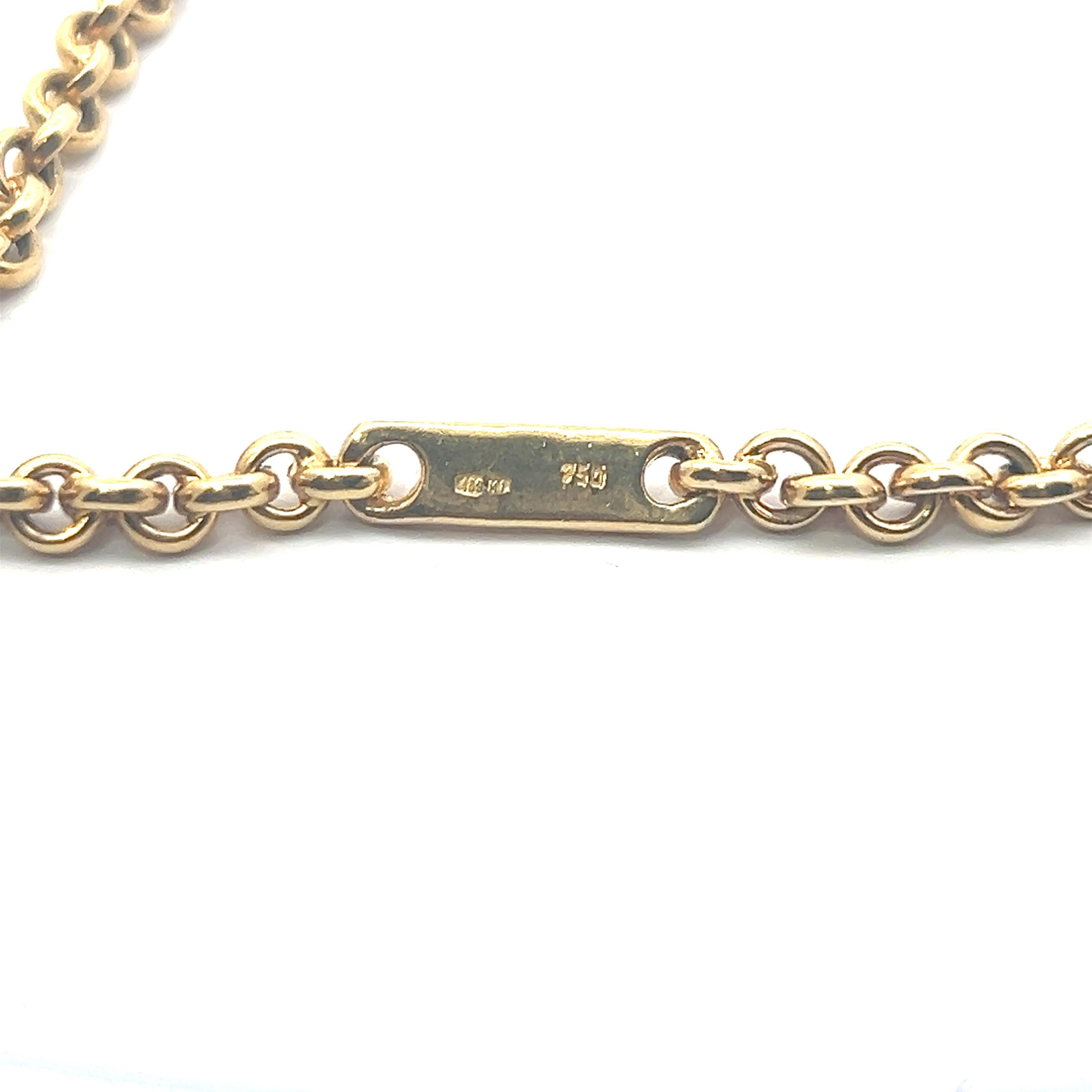 Catena lunga in oro giallo 18k, quarzo occhio di tigre e nefrite di Pomellato. 7