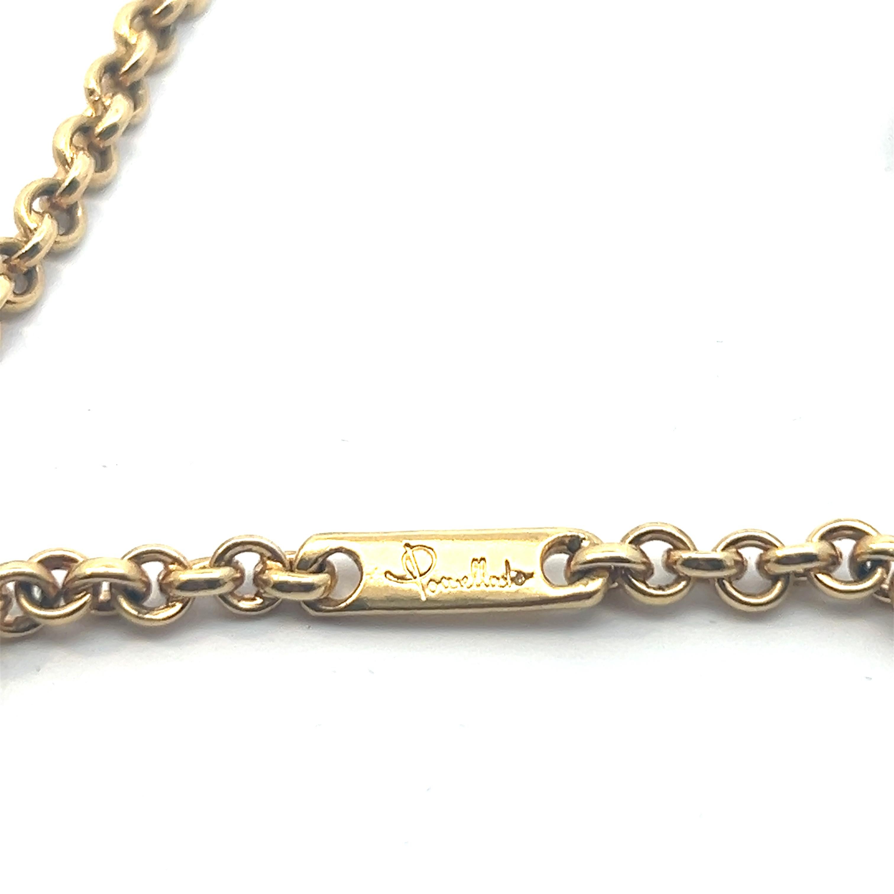 Catena lunga in oro giallo 18k, quarzo occhio di tigre e nefrite di Pomellato. 8