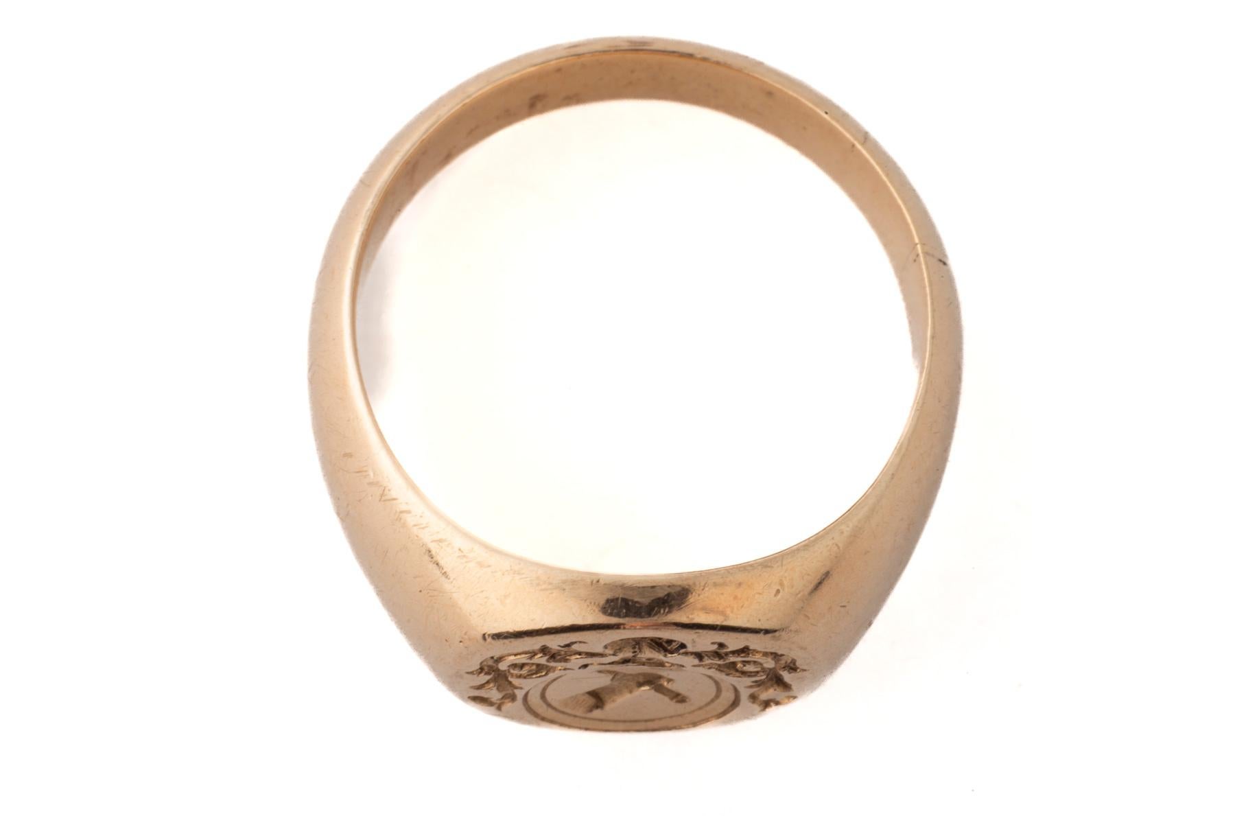 da uomo o donna Un anello con sigillo vittoriano francese a 18 carati mostra la sua potenza in vendita