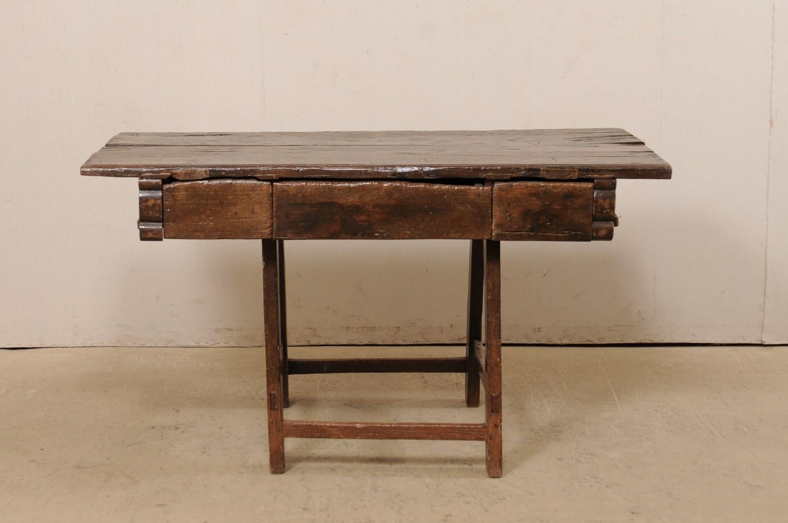18th C. Brazilian Peroba Wood Table with Drawers, Exquisitely Rustic For Sale 7