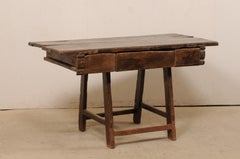 18th C. Brazilian Peroba Wood Table with Drawers, Exquisitely Rustic