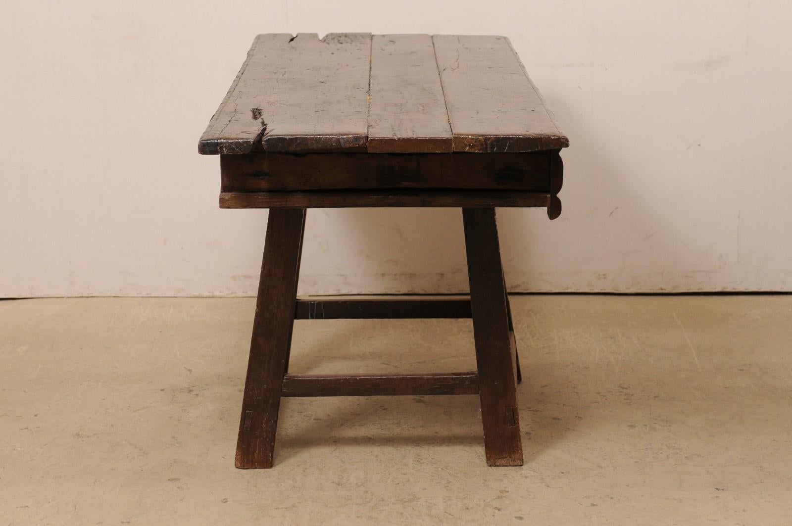 18th C. Brazilian Peroba Wood Table with Drawers, Exquisitely Rustic For Sale 2