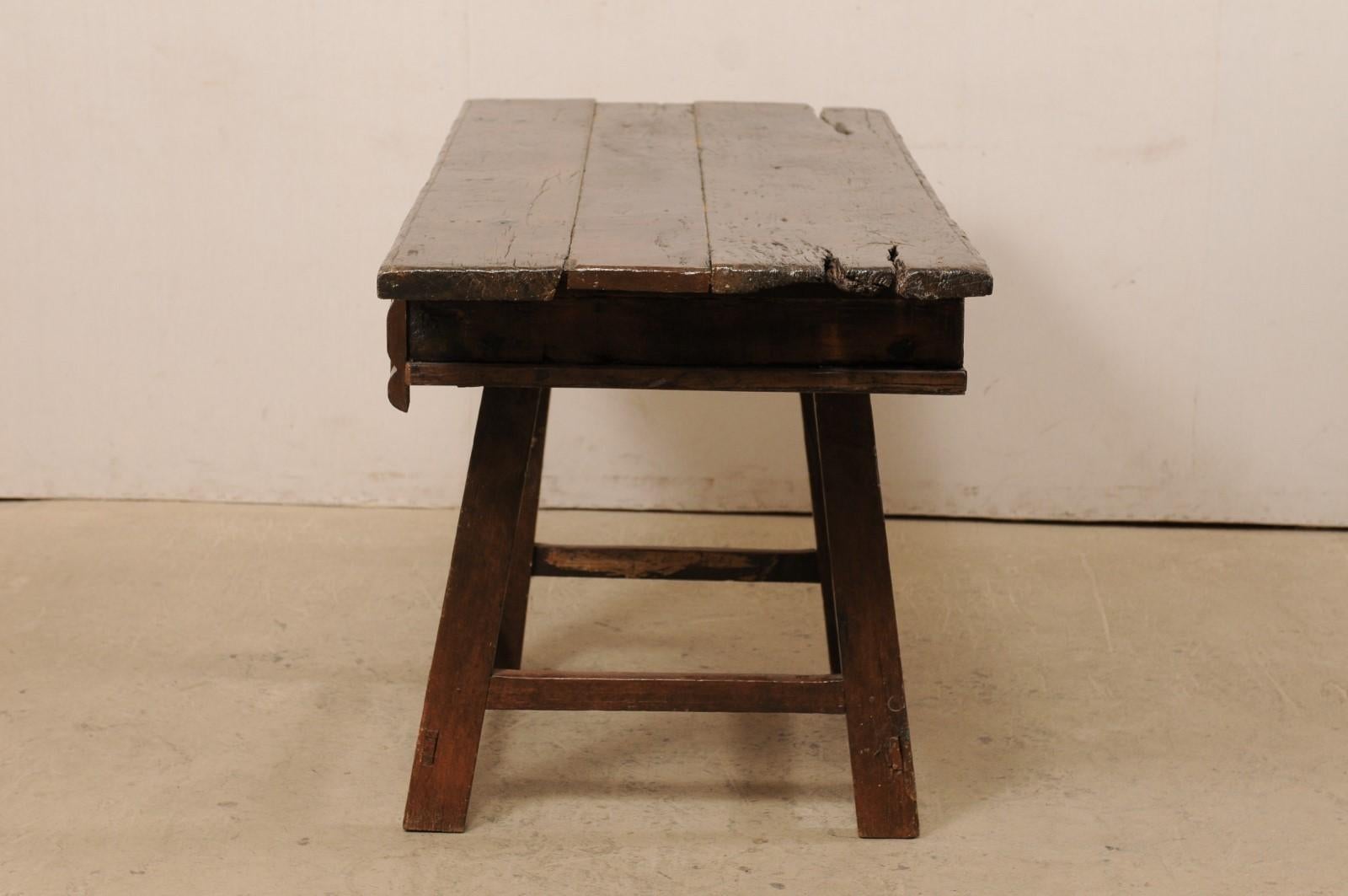 18th C. Brazilian Peroba Wood Table with Drawers, Exquisitely Rustic For Sale 5