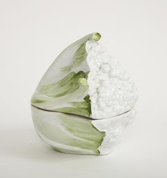 A.I.C., porcellana inglese del XVIII secolo con coperchio a forma di cavolfiore