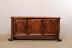 18th C. French Buffet Console w/ Arch Carved Panel Doors