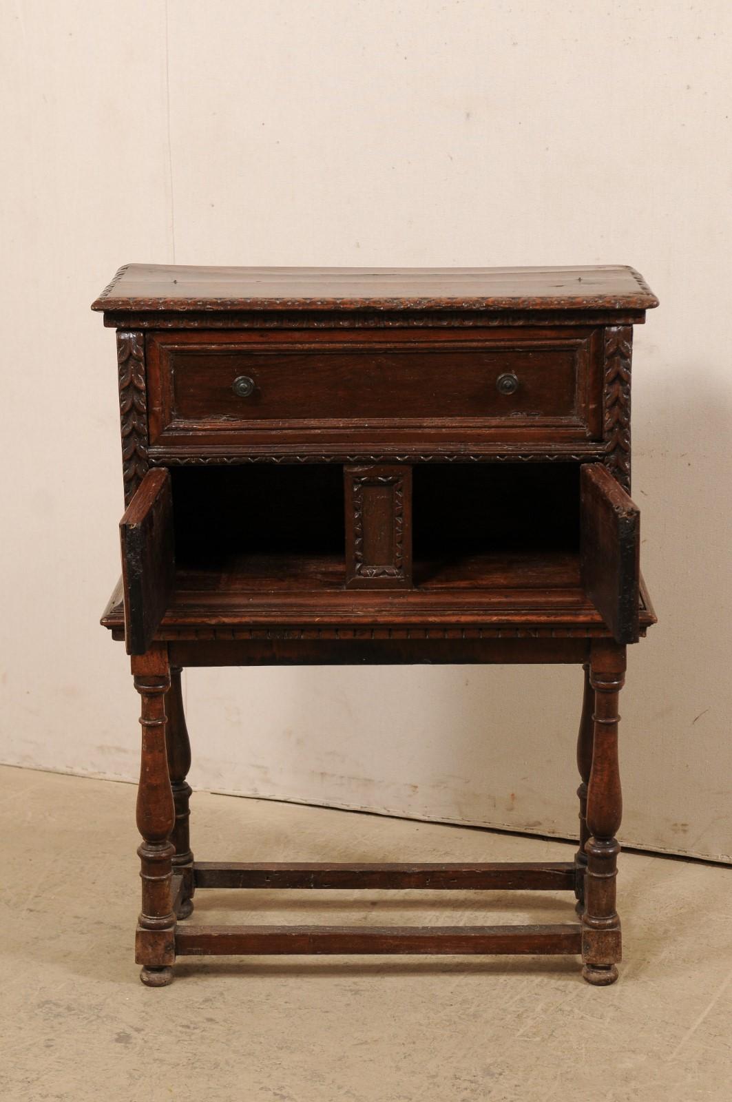 18th Century and Earlier 18th C. Italian Butler's Desk Nicely Raised on Turned Leg Base For Sale