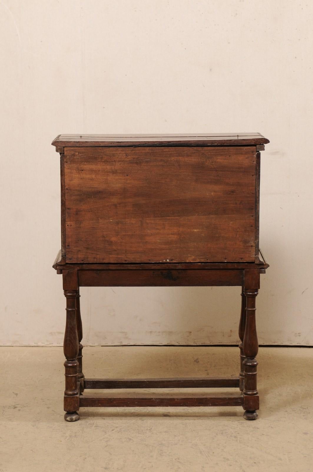 18th C. Italian Butler's Desk Nicely Raised on Turned Leg Base For Sale 2
