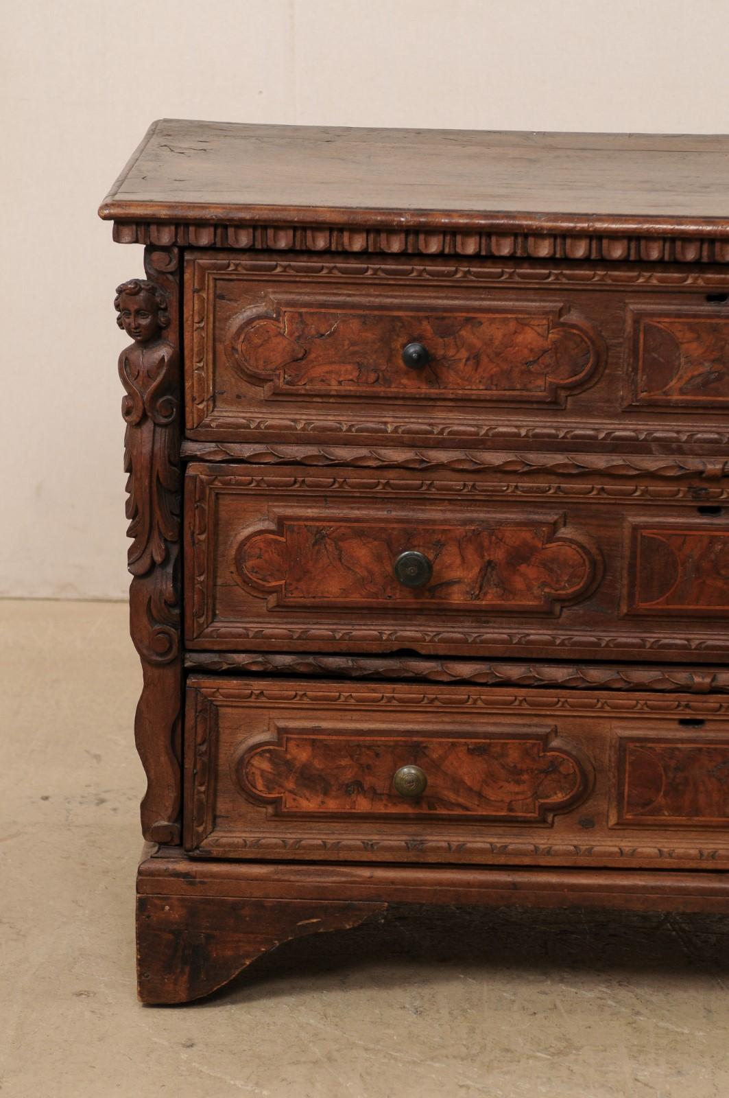 18th C Italian Chest Adorn with Putti, Egg-n-Dart, and Acanthus Carvings For Sale 5