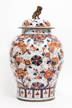 An 18th C. Kangxi Chinese Imari Ginger Jar with Phoenix and Qilin Decoration