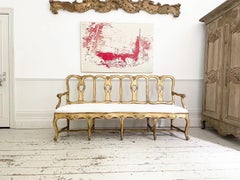 An 18th C Venetian Hand Painted Gilt Wood Sofa