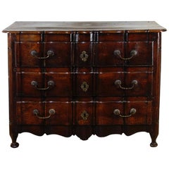 Antique An 18th Century Continental Walnut Serpentine Commode Chest of Drawers