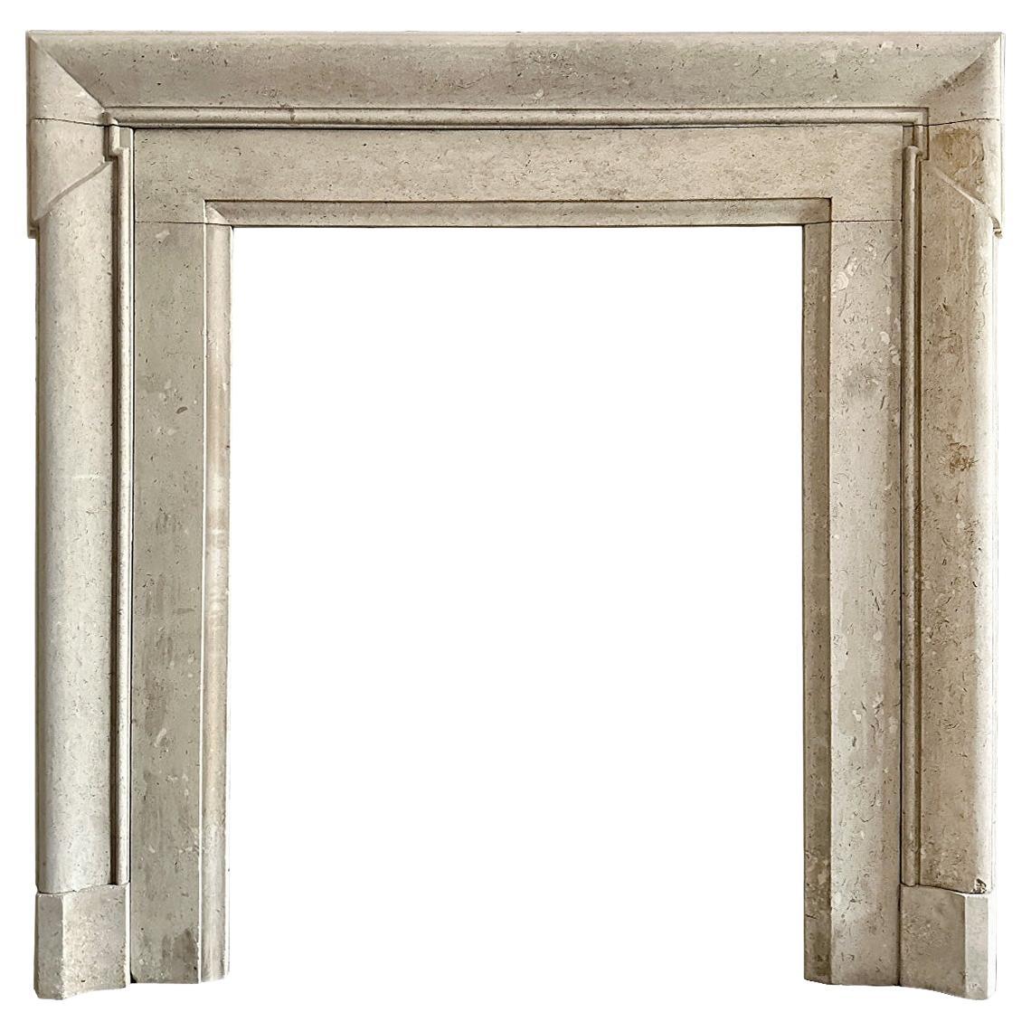 An 18th Century Architectural English Stone Bolection Fireplace Mantel  For Sale