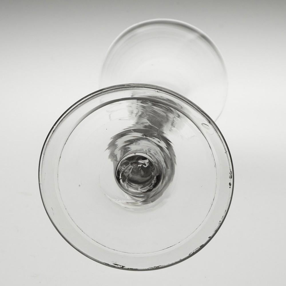 Mid-18th Century  Balustroid Stem Kit-Cat Type Wine Glass c1740 For Sale