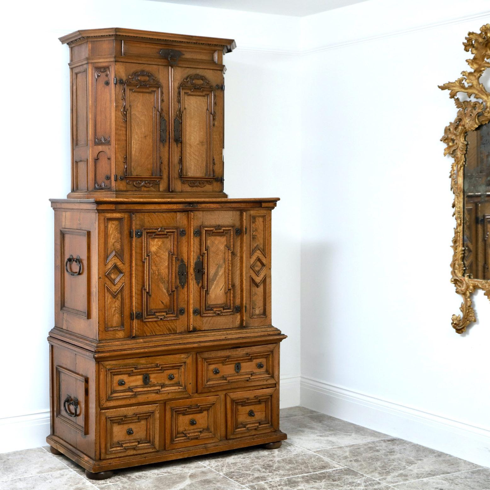 An 18th Century Baroque Stacking Cabinet In Good Condition For Sale In Petworth, GB