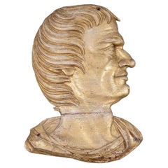 18th Century Bas Relief Gilt Wood Male Profile