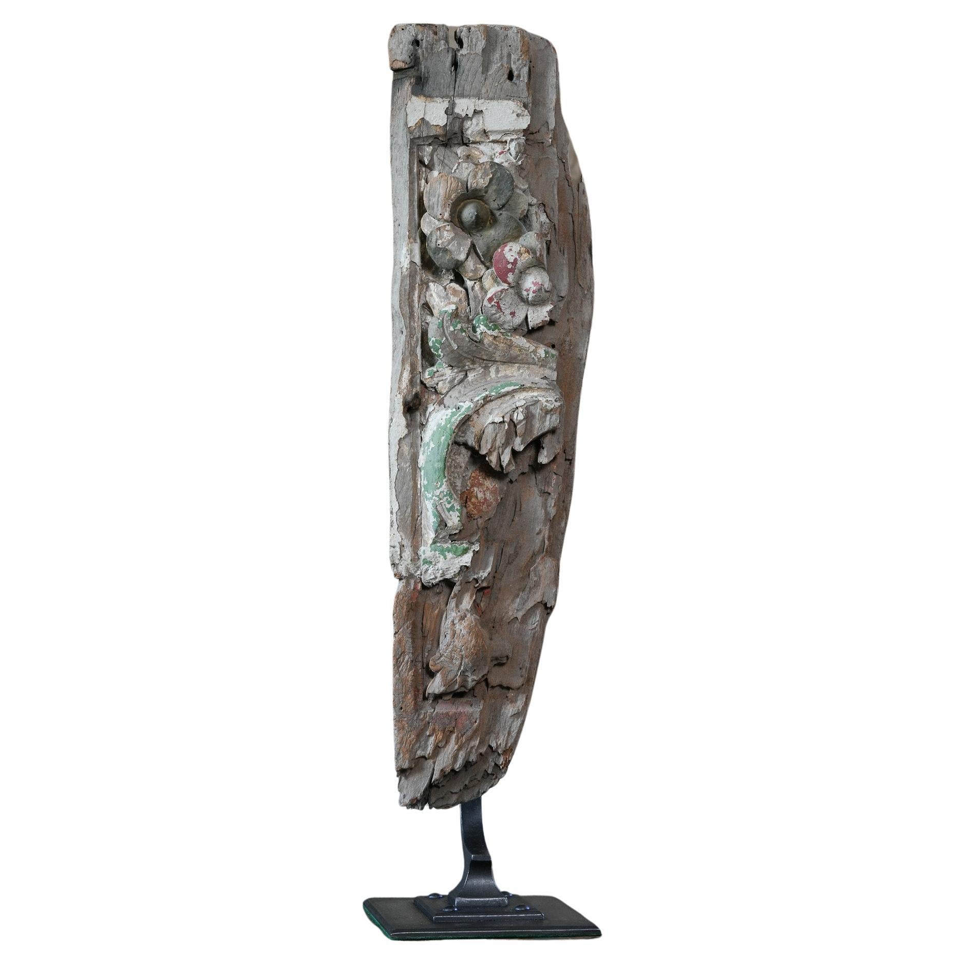 An 18th Century Carved Chestnut Fragment For Sale