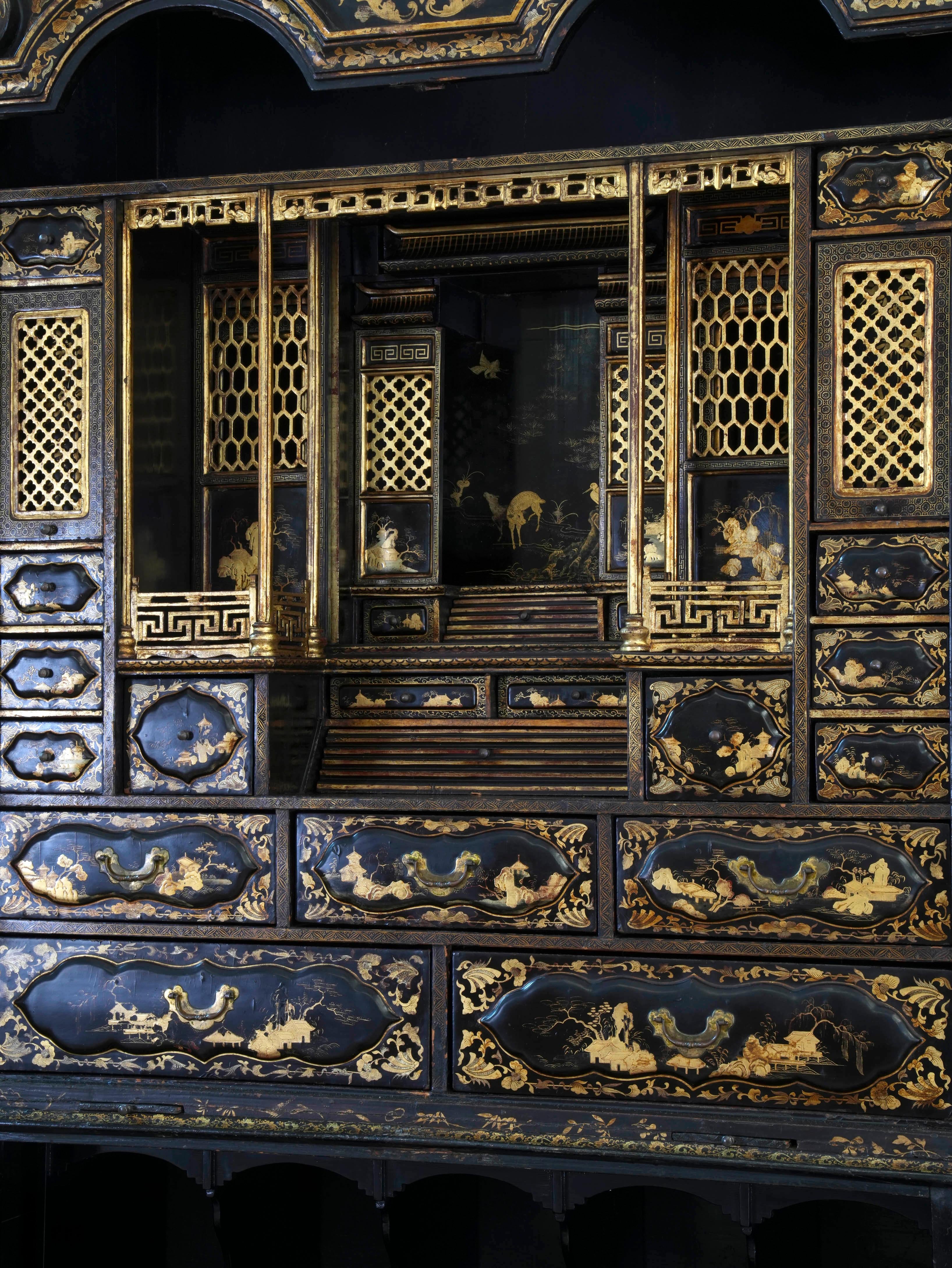 Wood 18th Century Chinese Export Bureau Cabinet