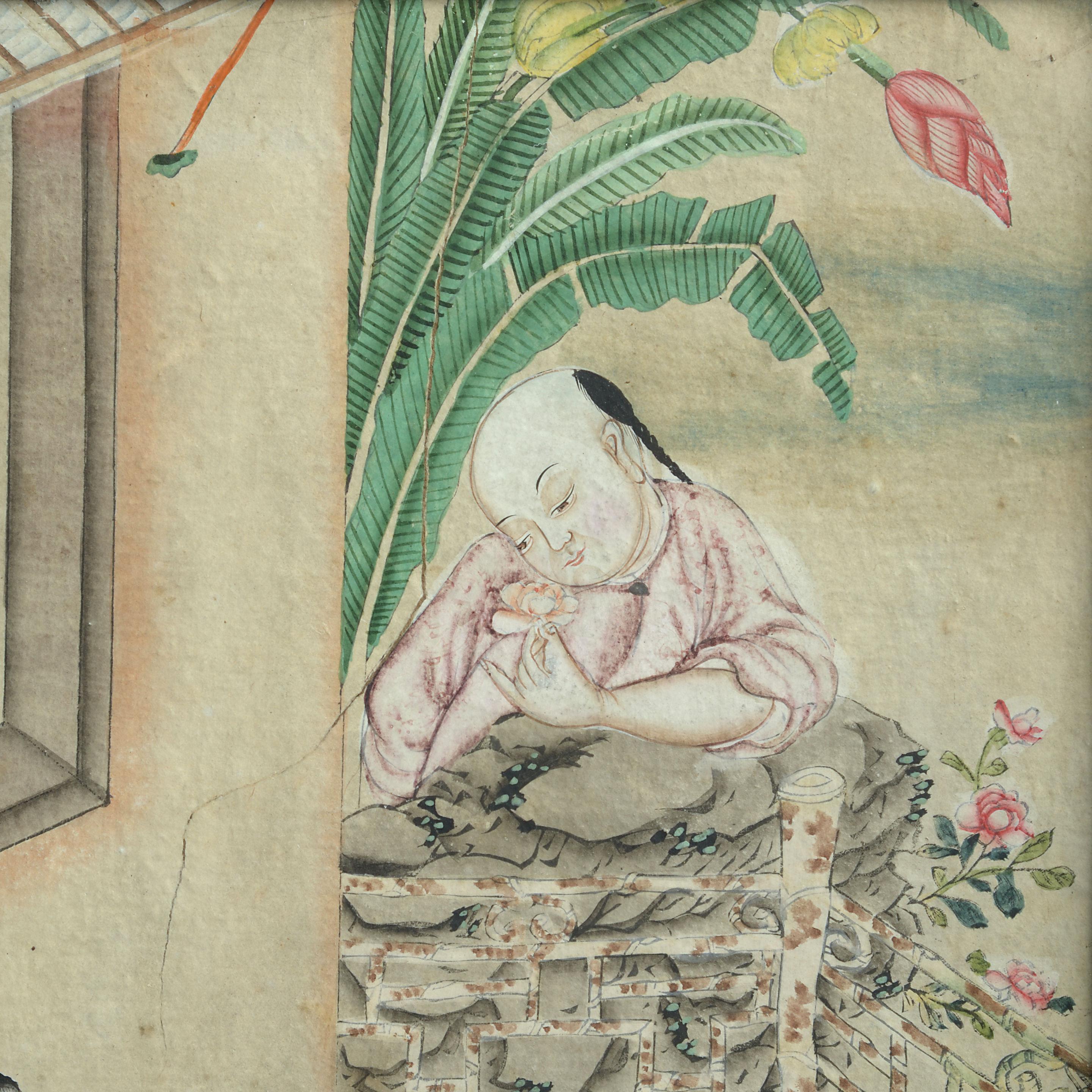 18th Century Chinese Export Watercolour In Good Condition For Sale In London, GB