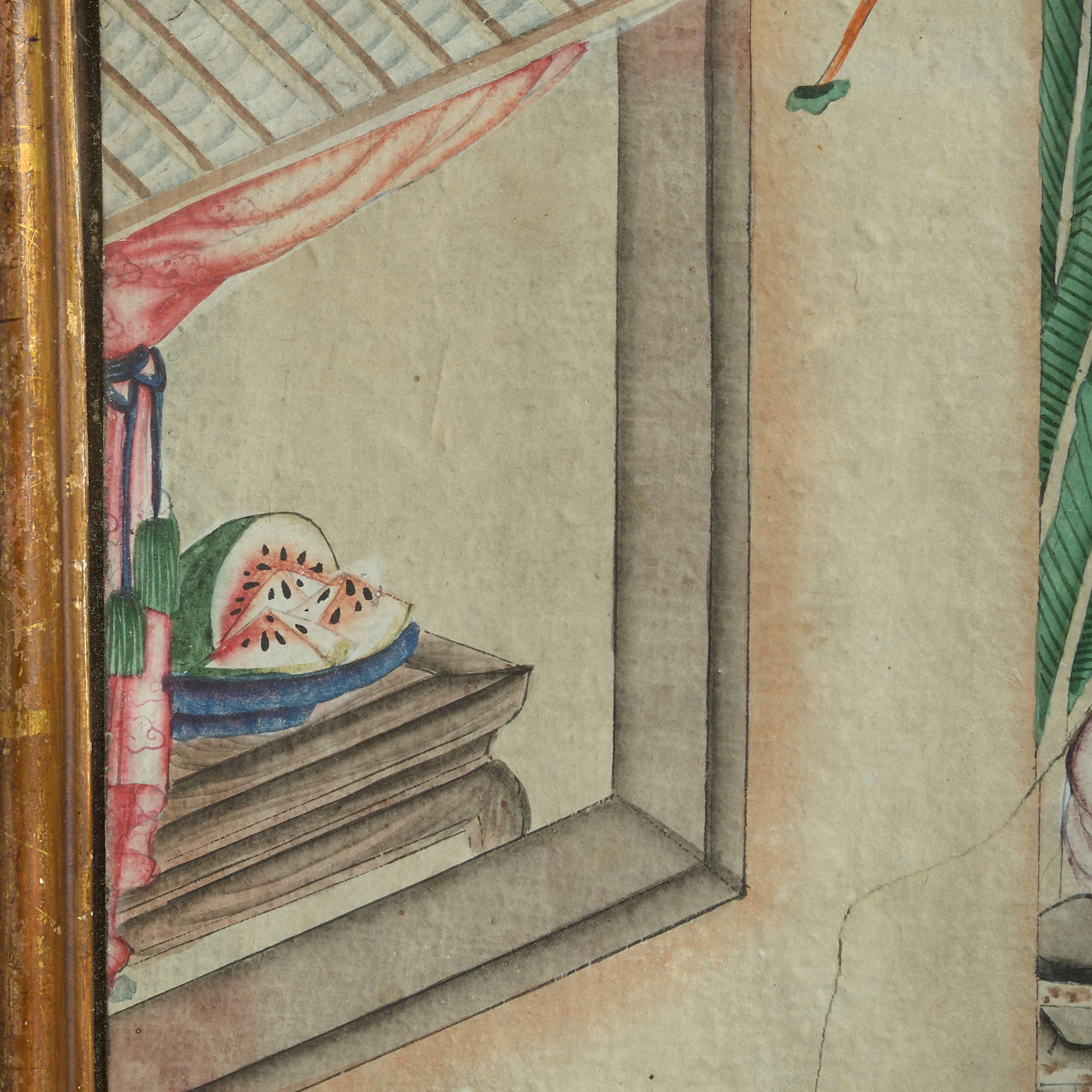 18th Century Chinese Export Watercolour In Good Condition For Sale In London, GB