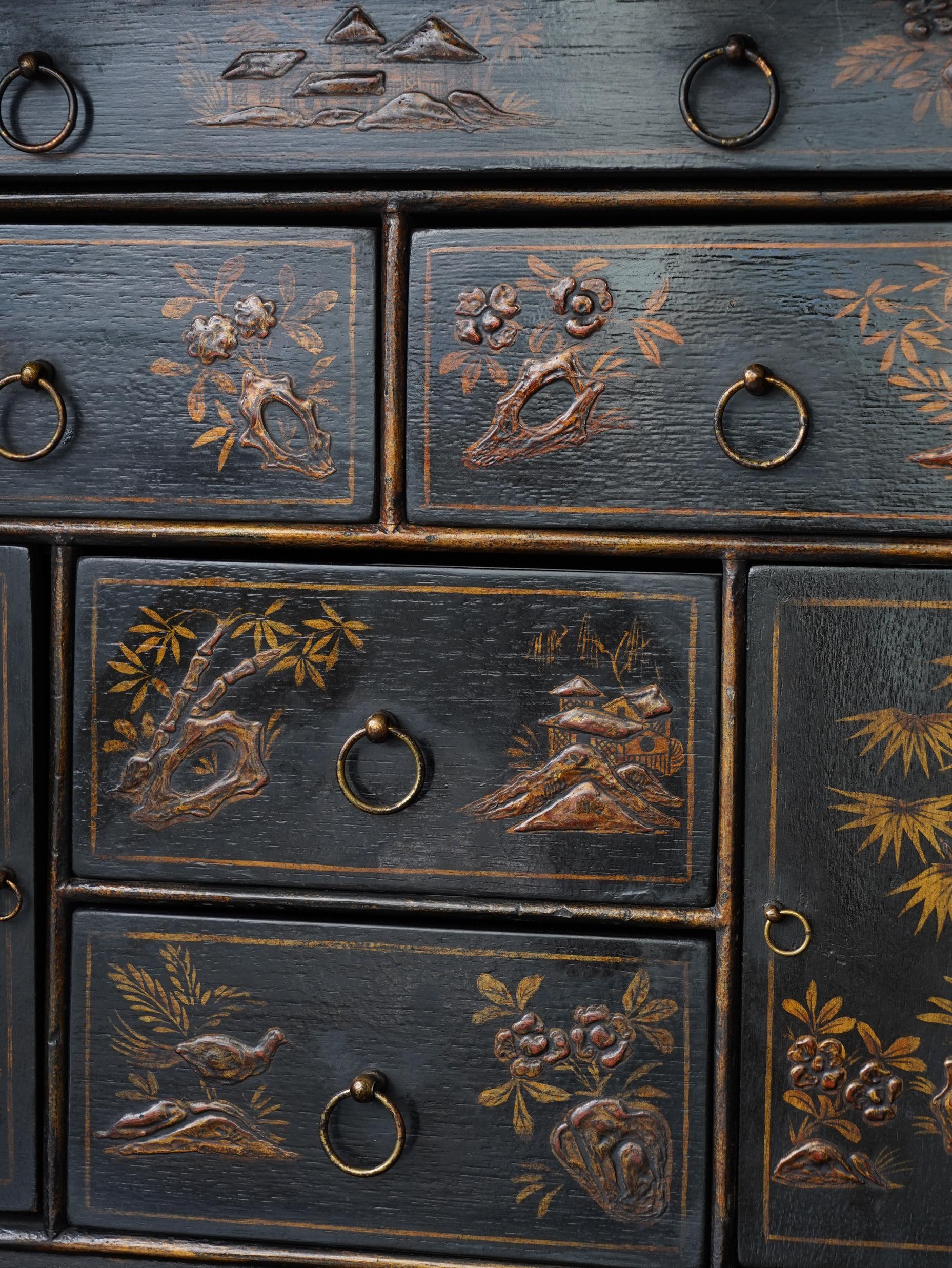 Hardwood 18th Century Chinoiserie Cabinet on Stand