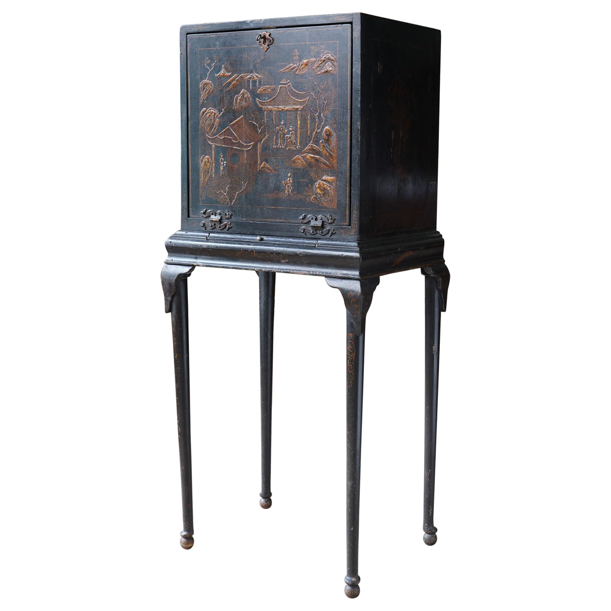 18th Century Chinoiserie Cabinet on Stand
