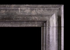 18th Century English Bolection Fireplace in Italian Bardiglio Grey Marble