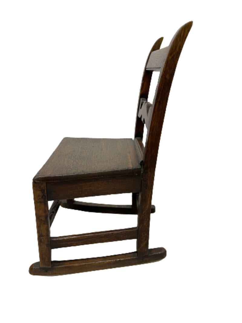 18th Century English Oak Children's Rocking Chair For Sale 4