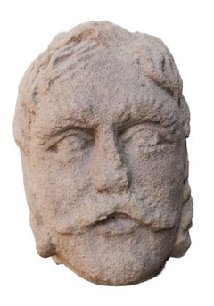 18th Century English Stone Head Carving
