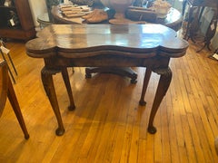 An 18th Century English Walnut Flip Top Games Table, Accordian Base, Great Color