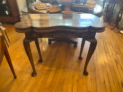 An 18th Century English Walnut Flip Top Games Table, Accordian Base, Great Color