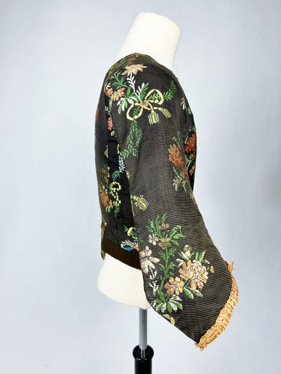 Women's An 18th century French brocaded silk bodice Caraco - France Circa 1750