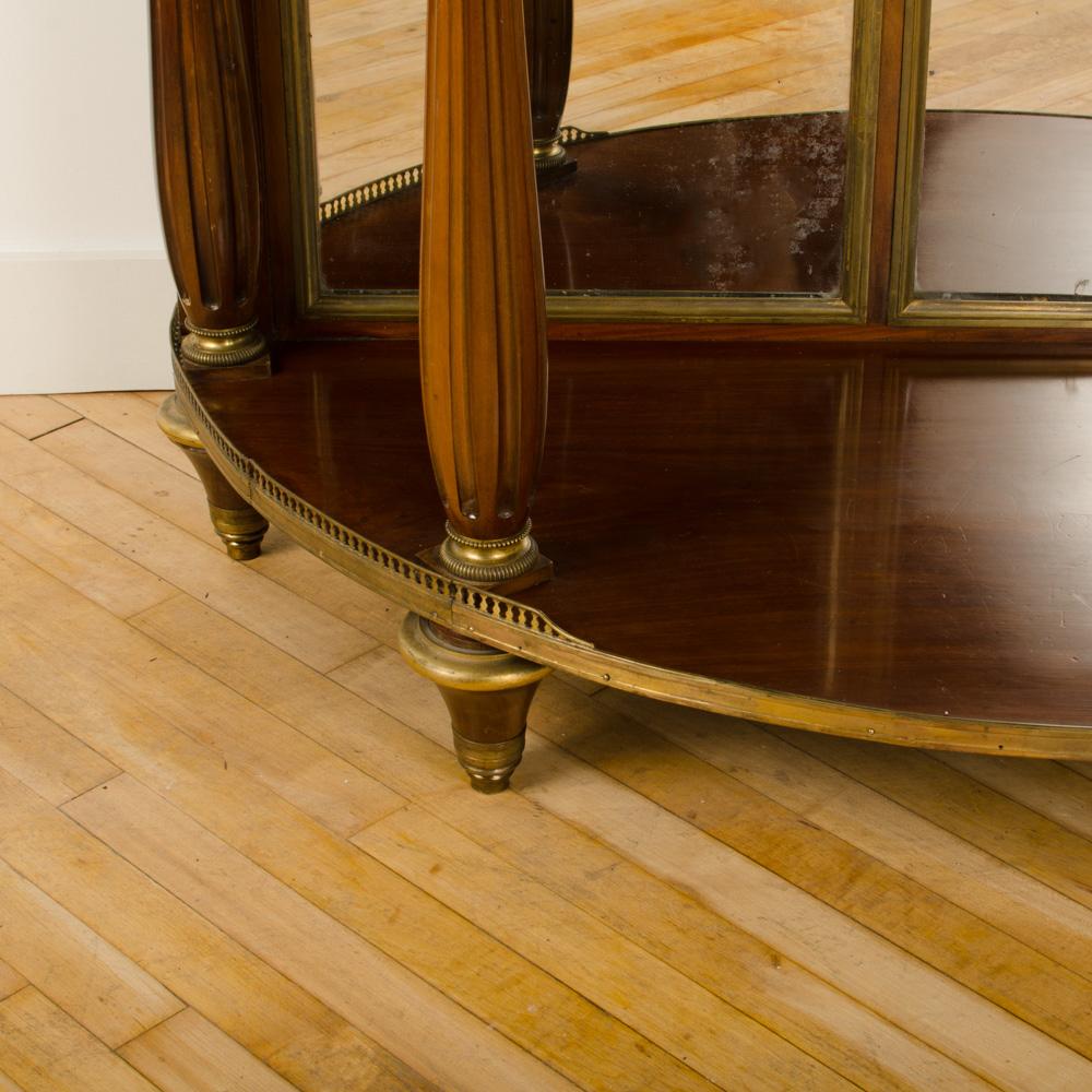 Eighteenth Century French Demilune Mahogany Server with Marble Top 2