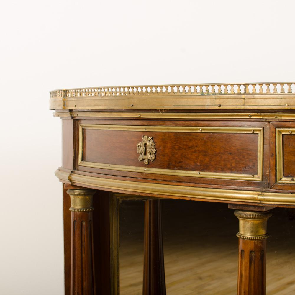 Eighteenth Century French Demilune Mahogany Server with Marble Top 3