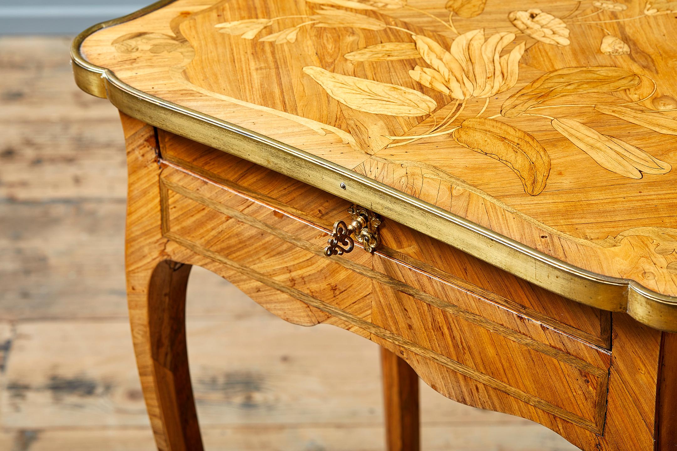 Marquetry 18th Century French Ormolu Mounted Side Table