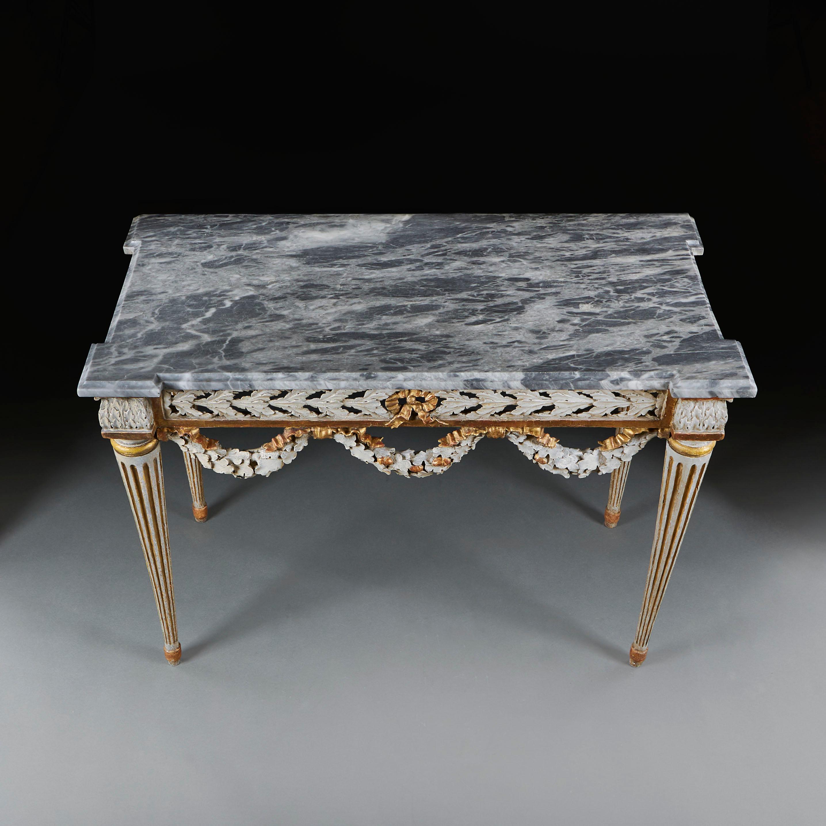 18th Century and Earlier An 18th Century French Painted Console Table For Sale