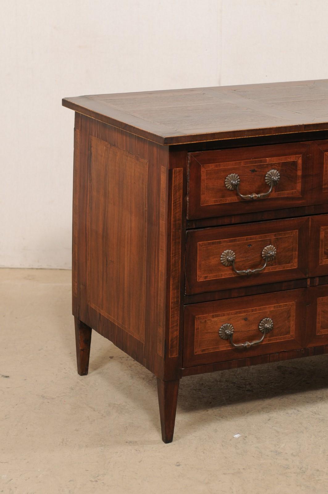 18th Century and Earlier 18th Century French Three-Drawer Commode w/ Beautiful Veneers & Inlay For Sale