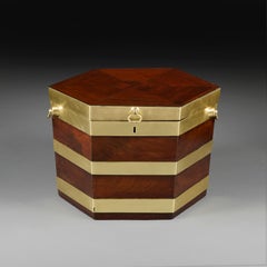 An 18th Century George III Brass Bound Mahogany Cellarette on Stand