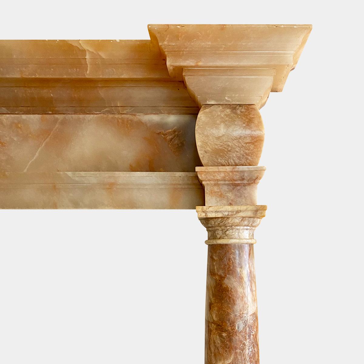 Carved 18th Century Georgian Onyx Fireplace Mantel For Sale