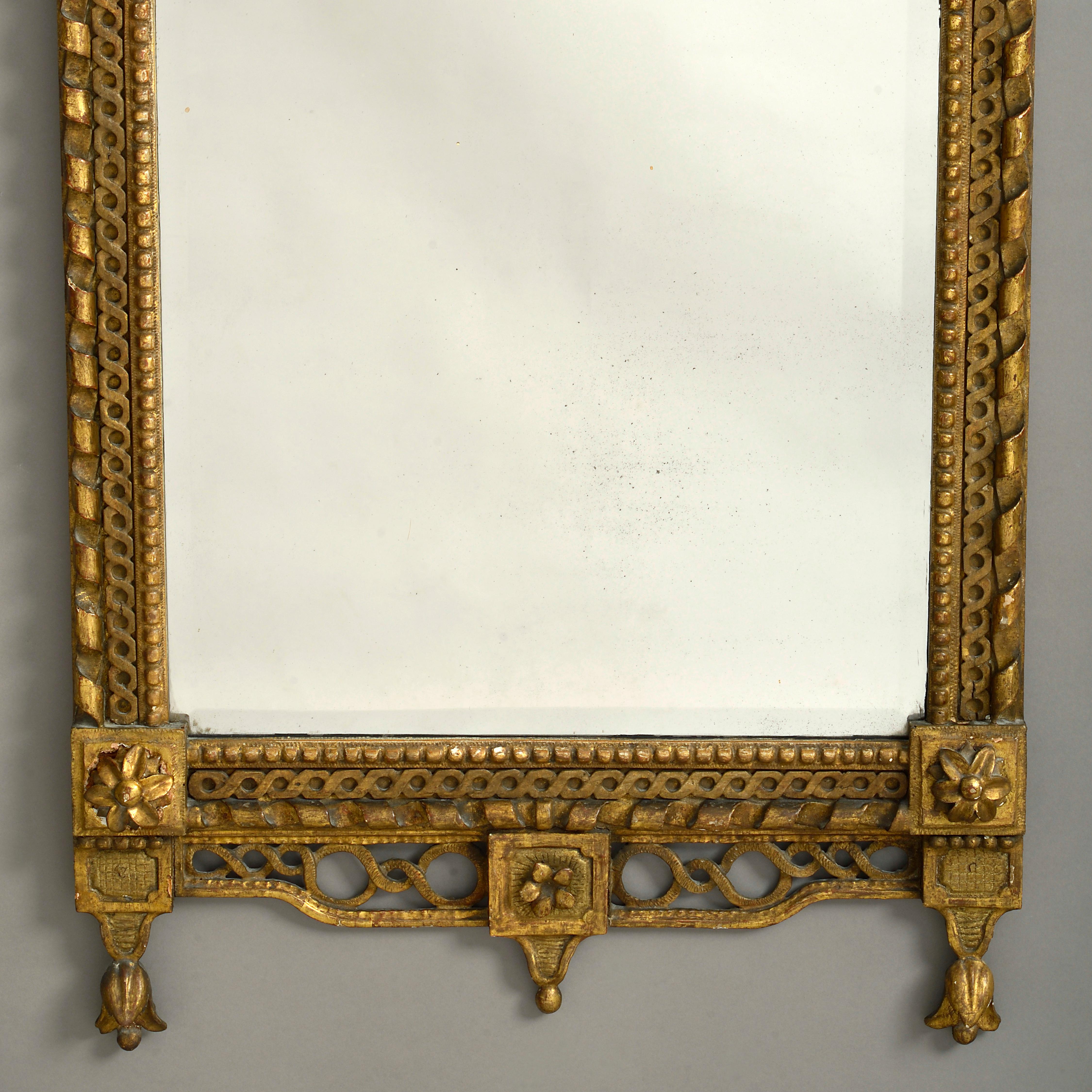 Italian 18th Century Giltwood Pier Mirror