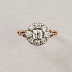 Bague en or et argent à diamants du 18e siècle