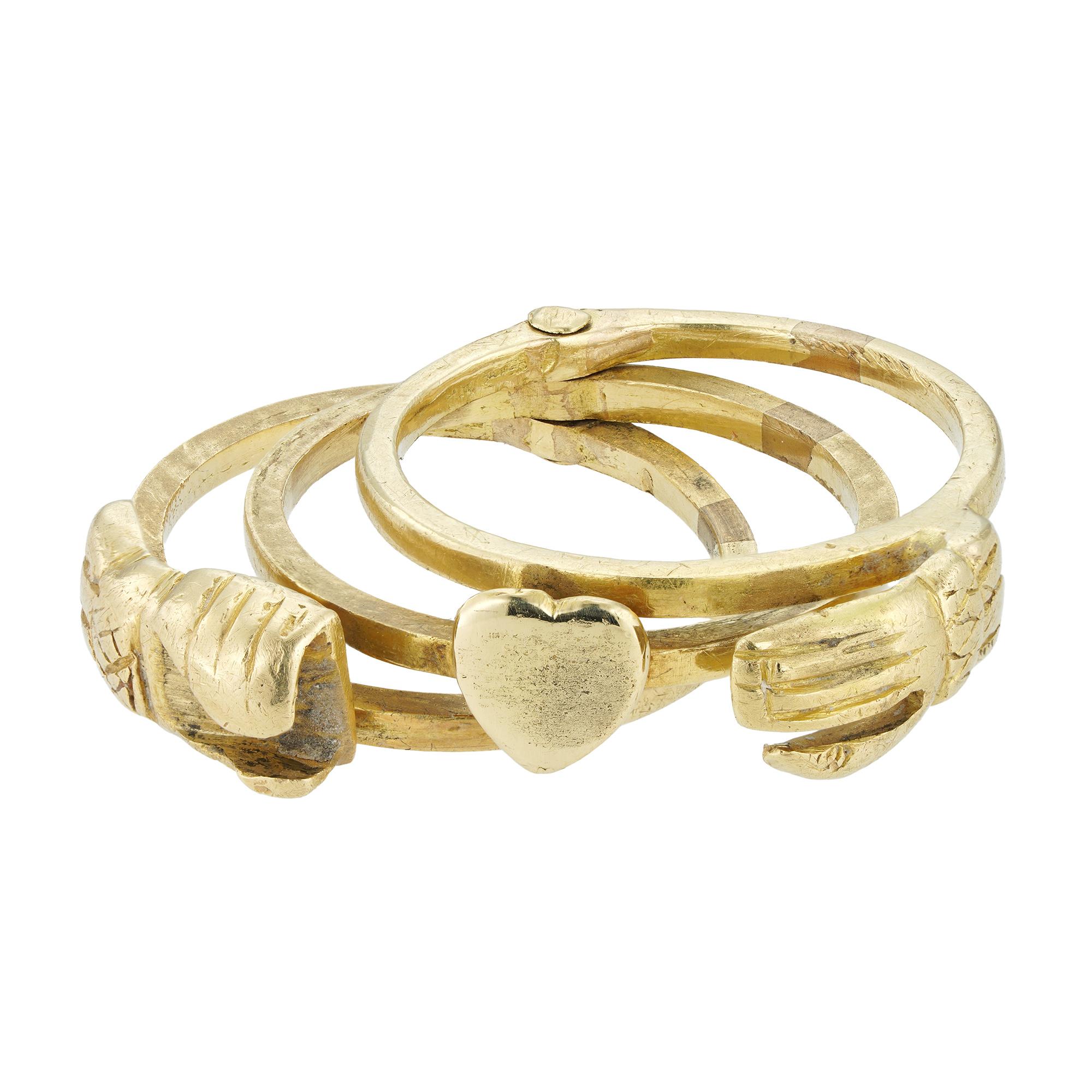 Ein goldener Gimmel-Ring aus dem 18. Jahrhundert (Georgian) im Angebot