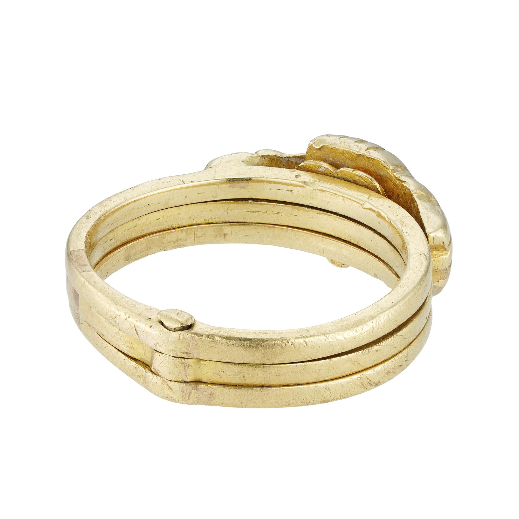 Ein goldener Gimmel-Ring aus dem 18. Jahrhundert im Zustand „Gut“ im Angebot in London, GB